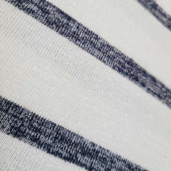 Gap Womens Striped Short Sleeve V-Neck Knit Top XL White & Navy Light Knit - Picture 5 of 10